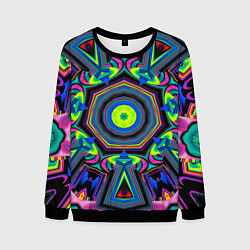Мужской свитшот Оптический узор неоновые краски