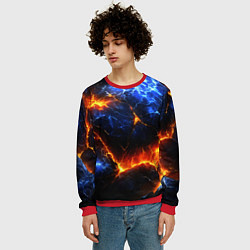 Свитшот мужской Лада и лед в разломе плит, цвет: 3D-красный — фото 2
