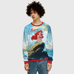 Свитшот мужской Ariel I love the ocean - русалка - beautiful big p, цвет: 3D-красный — фото 2