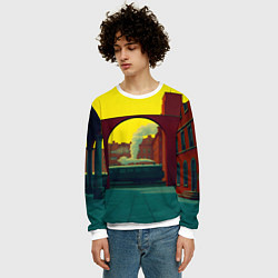 Свитшот мужской Арт с поездом, цвет: 3D-белый — фото 2