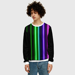 Свитшот мужской Neon lines, цвет: 3D-белый — фото 2
