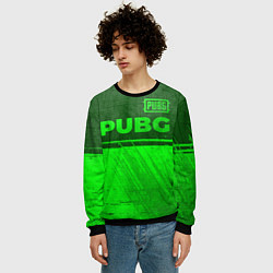 Свитшот мужской PUBG - green gradient посередине, цвет: 3D-черный — фото 2