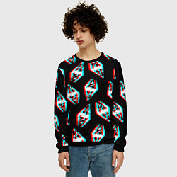 Свитшот мужской Skyrim glitch logo patten, цвет: 3D-черный — фото 2