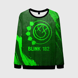 Свитшот мужской Blink 182 - green gradient, цвет: 3D-черный