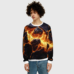 Свитшот мужской Золотая лава текстура, цвет: 3D-белый — фото 2