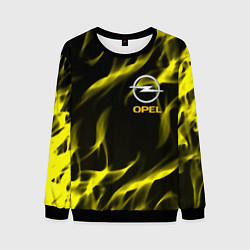 Свитшот мужской Opel огненный стиль, цвет: 3D-черный