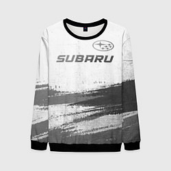 Свитшот мужской Subaru - white gradient посередине, цвет: 3D-черный