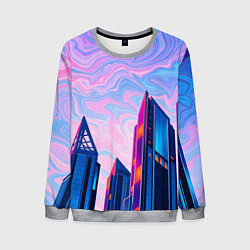 Мужской свитшот Абстракция с небоскребами