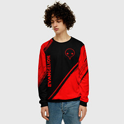 Свитшот мужской Evangelion - red gradient вертикально, цвет: 3D-черный — фото 2