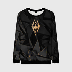 Свитшот мужской Skyrim golden poly, цвет: 3D-черный