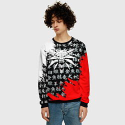 Свитшот мужской Ведьмак япония краски, цвет: 3D-черный — фото 2