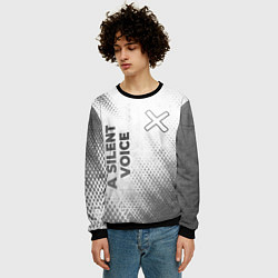 Свитшот мужской A Silent Voice - white gradient вертикально, цвет: 3D-черный — фото 2