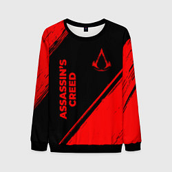 Свитшот мужской Assassins Creed - red gradient вертикально, цвет: 3D-черный
