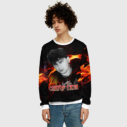 Свитшот мужской Сектор газа фон огня, цвет: 3D-белый — фото 2