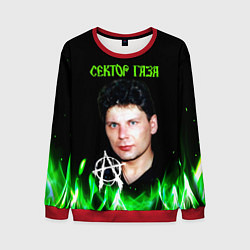 Свитшот мужской Сектор газа зеленый огонь, цвет: 3D-красный