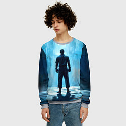 Свитшот мужской Боец крав-мага на синем, цвет: 3D-меланж — фото 2