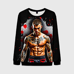 Свитшот мужской Дастин Порье на черном, цвет: 3D-черный