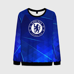 Свитшот мужской Chelsea blue poly, цвет: 3D-черный