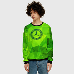 Свитшот мужской Mercedes green poly, цвет: 3D-черный — фото 2