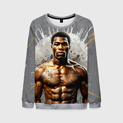 Свитшот мужской Мухаммед Али на сером, цвет: 3D-меланж