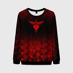 Свитшот мужской Bon Jovi red poly, цвет: 3D-черный