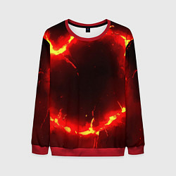 Мужской свитшот Красный круг из огня текстура