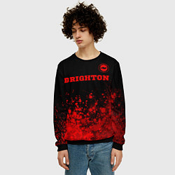 Свитшот мужской Brighton - red gradient посередине, цвет: 3D-черный — фото 2