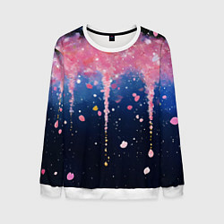 Свитшот мужской Розово-синяя текстура, цвет: 3D-белый