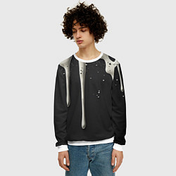 Свитшот мужской Белая слизь текстура, цвет: 3D-белый — фото 2