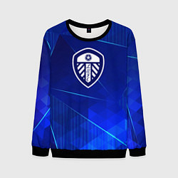 Свитшот мужской Leeds United blue poly, цвет: 3D-черный