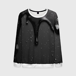 Свитшот мужской Черная текстура - хром, цвет: 3D-белый