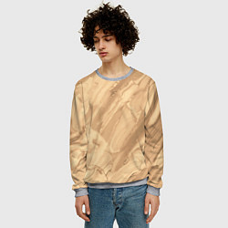 Свитшот мужской Бежевая текстура каменная мрамор, цвет: 3D-меланж — фото 2