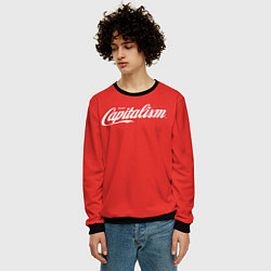 Свитшот мужской Наслаждайтесь капитализмом, цвет: 3D-черный — фото 2