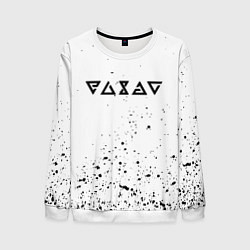 Свитшот мужской Ведьмак брызги красок, цвет: 3D-белый