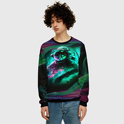 Свитшот мужской Космонавт неоновая дымка, цвет: 3D-черный — фото 2