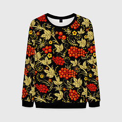 Свитшот мужской Русский узор с позолотой, цвет: 3D-черный