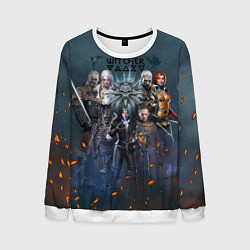 Свитшот мужской Ведьмак герои, цвет: 3D-белый