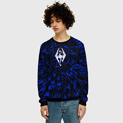 Свитшот мужской Skyrim blue energy, цвет: 3D-черный — фото 2