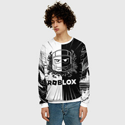 Свитшот мужской Роблокс персонаж, цвет: 3D-белый — фото 2