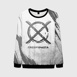 Свитшот мужской CreepyPasta - white gradient, цвет: 3D-черный