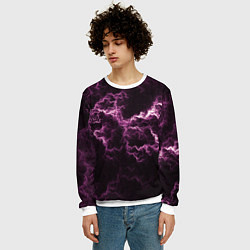 Свитшот мужской Lightning pink glow, цвет: 3D-белый — фото 2