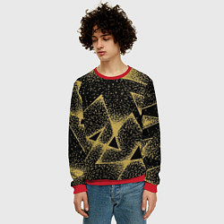 Свитшот мужской Triangle yellow with dots, цвет: 3D-красный — фото 2