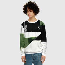 Свитшот мужской Футбол на фоне брызг красок, цвет: 3D-белый — фото 2