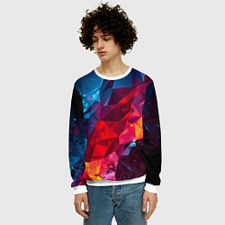 Свитшот мужской Красные и синие минералы, цвет: 3D-белый — фото 2