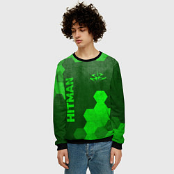 Свитшот мужской Hitman - green gradient вертикально, цвет: 3D-черный — фото 2