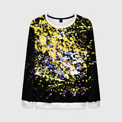 Мужской свитшот Желто синяя краска на черном
