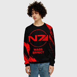 Свитшот мужской Mass Effect - red gradient, цвет: 3D-черный — фото 2