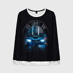Свитшот мужской BMW на мосту, цвет: 3D-белый