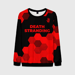 Свитшот мужской Death Stranding - red gradient посередине, цвет: 3D-черный