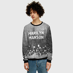 Свитшот мужской Marilyn Manson - grey gradient посередине, цвет: 3D-черный — фото 2